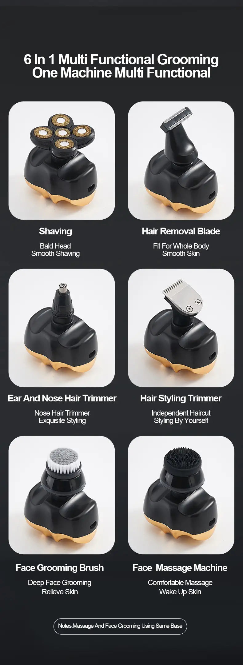 Obsidian 6-in-1 Electric Shaver & Grooming Kit for Men