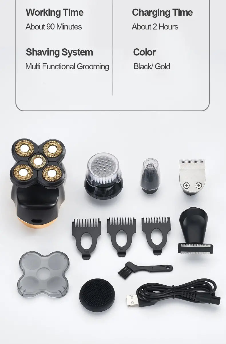 Obsidian 6-in-1 Electric Shaver & Grooming Kit for Men