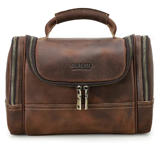 Luxury Genuine Leather Men's Toiletry Bag (Single Item)